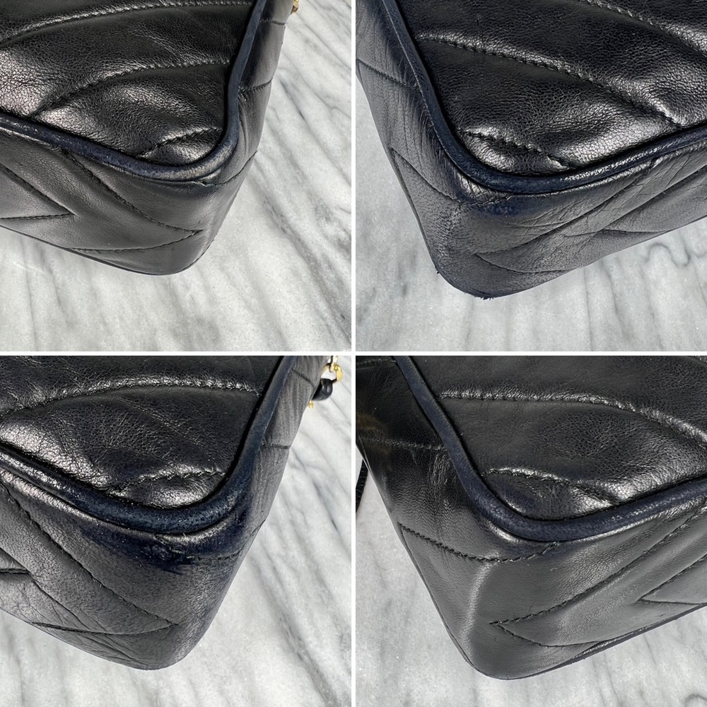 Chanel Black Lambskin Leather CC Quilted Camera Chain Crossbody Bag - Picture 12 of 17